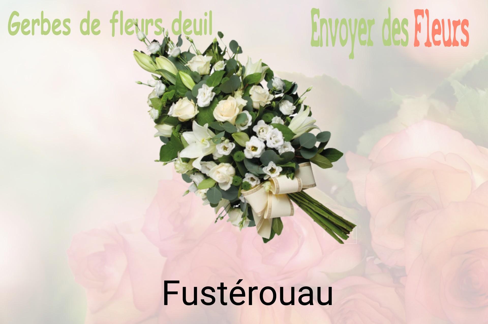 Gerbe de fleurs de deuil livrée à Fustérouau